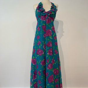 Betsey Johnson Floral Halter Maxi Dress